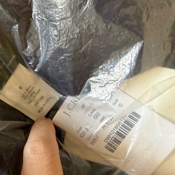 Jcrew NWT icon trench wool boulevard coat in Navy sz 0 - Picture 16 of 16